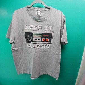 Nintendo NES Controller Graphic T Shirt Grey XL Keep It Classic Gaming Tee